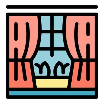 Windowsill plant icon vector flat Illustrazione stock