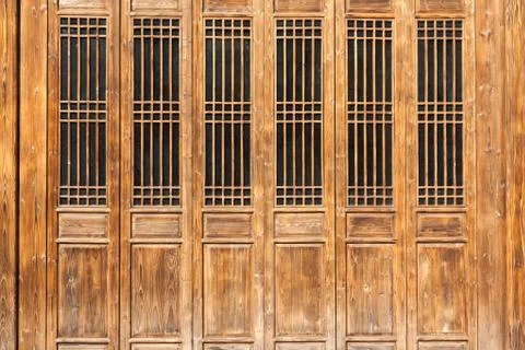 Windows,which has the style of typical architecture of southern China in the  Stock Photos