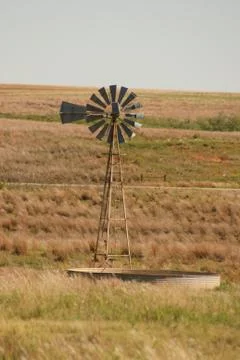 Windpump in a field Stock Photos