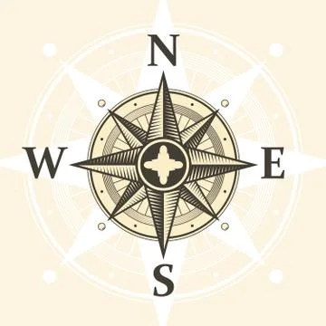 Windrose dark silhouette Stock Illustration
