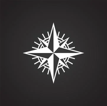 Windrose icon on background for graphic and web design. Simple illustration 스톡 일러스트