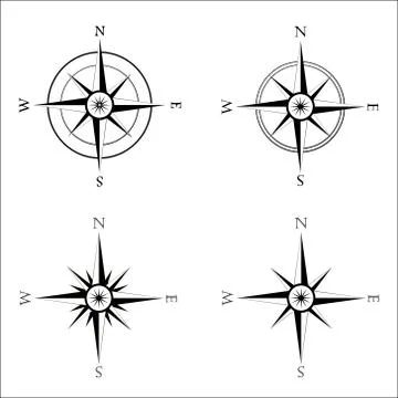 Windrose navigation symbol Stock Illustration