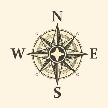 Windrose old silhouette Stock Illustration
