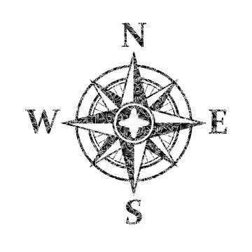 Windrose with pattern Stock Illustration