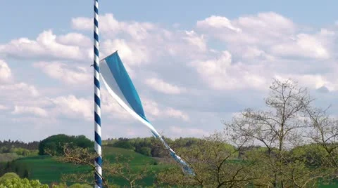 Winds blowing the bavarian flag 스톡 동영상 11022990
