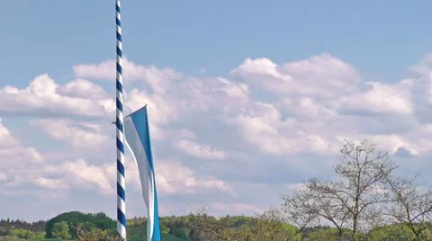 Winds blowing the bavarian flag Video stock 11023247