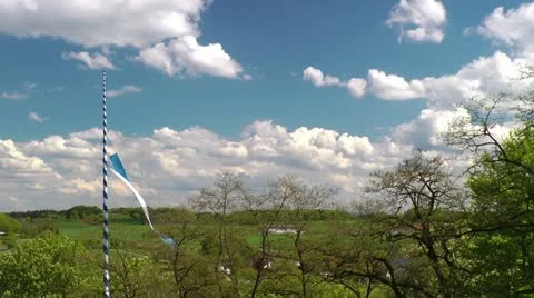 Winds blowing the bavarian flag 스톡 동영상 11023290
