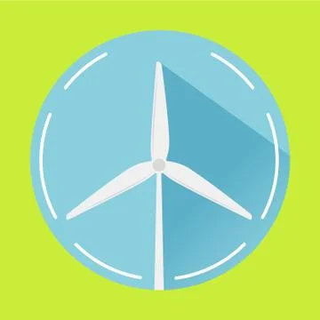 Winds the generator in flat style.Wind turbine.Element of design of infograph Stock Illustration