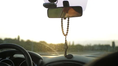 The windscreen of car, inside view Stock Footage 120539558