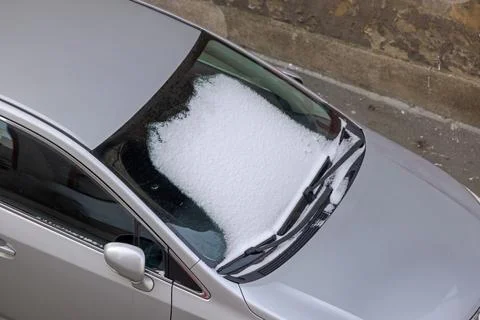 Windscreen Snow Winter Problems Fotos de archivo