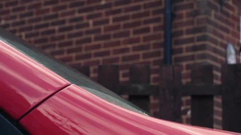 Windscreen wash spraying onto wind shield Video stock 344747189