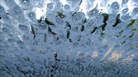 Windscreen washing of a car. Stock Footage 65403318