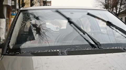 Windscreen windshield wipers in motion Stock Footage 58180266