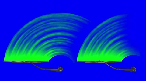 Windscreen wipers 4K, green screen, blue screen. Seamless loop. Stock Footage 50080700
