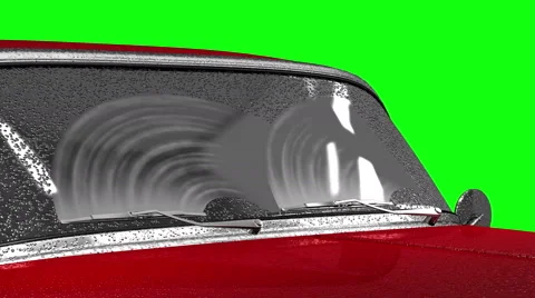 Windscreen wipers on red auto 4K, seamless, alpha, green screen, blue screen. 스톡 동영상 50080625