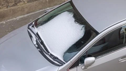Windshield Blocked by Snow Stock Photos
