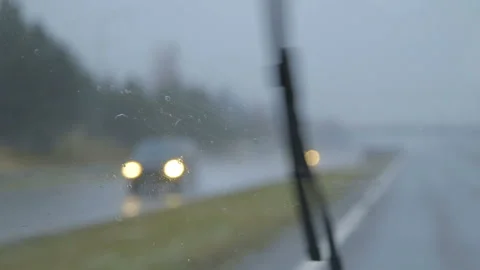 Windshield car. It's raining. Stock Footage 99987166