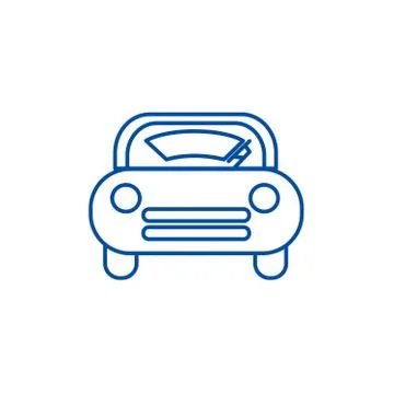 Windshield car line icon concept. Windshield car flat vector symbol, sign Stock Illustration