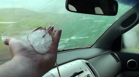 Windshield Damage Stock Footage 54750497