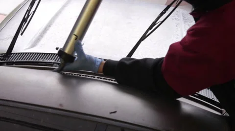 Windshield epoxy Stock Footage 56957402