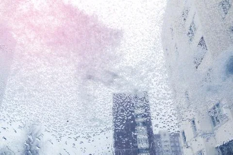 Windshield from inside the car during heavy snowfall Stock Photos