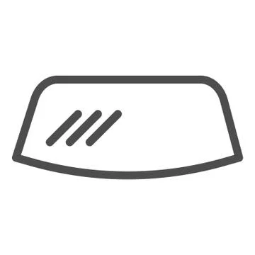 Windshield line icon. Windscreen vector illustration isolated on white. Car Stock Illustration