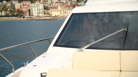 Windshield on a luxury yacht Stock Footage 67574604