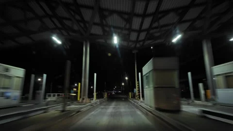 Windshield perspective during nighttime journey Stock Footage 339712274