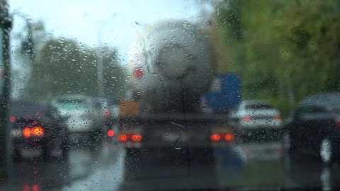 Windshield rain 22 sec Stock Footage 94858820