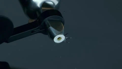 Windshield repair tool injecting resin into cracked car glass chip Stock Footage 337777467