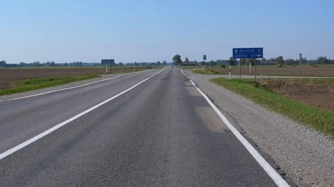 Windshield view driving in Lithuania. Focus on foreground 库存影片 120427931