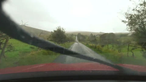 Windshield View Driving on a Rainy Day in Donegal Ireland Video stock 233669286