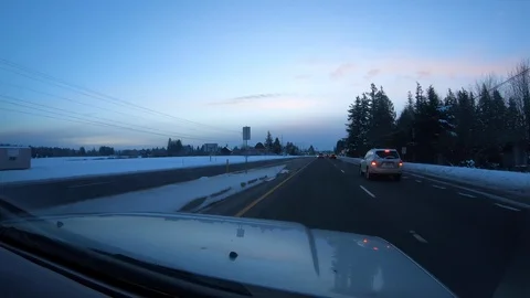 Windshield view timelapse of a roadtrip in Oregon Stock Footage 120074631