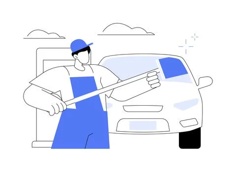 Windshield wash abstract concept vector illustration. Ilustración de archivo