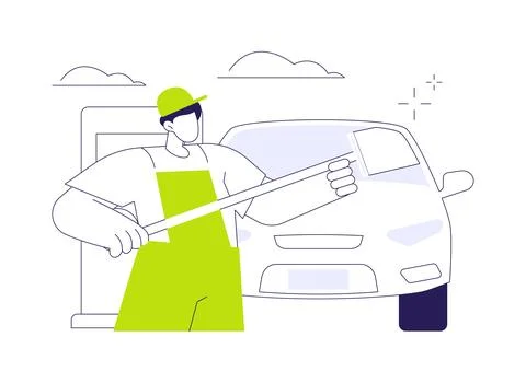 Windshield wash abstract concept vector illustration. Ilustración de archivo