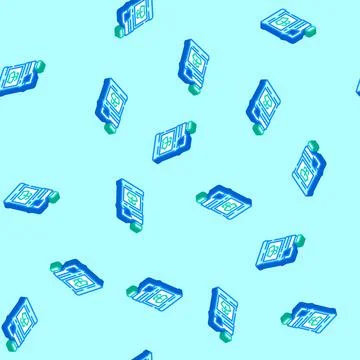 Windshield washer fluid car care isometric icon seamless pattern Stock Illustration