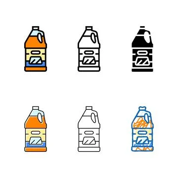 Windshield washer fluid car care color icon vector variety Stock Illustration