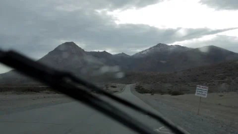 Windshield Washer Fluid Spraying During Road Trip In Patagonia Argentina Stock Footage 336622630