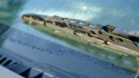 Windshield wiper blade close up Stock Footage 128745745