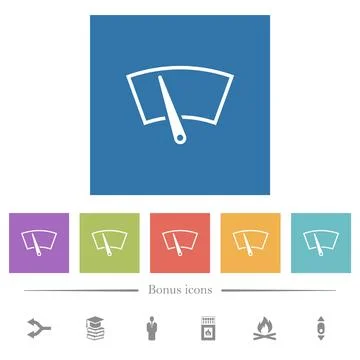 Windshield wiper flat white icons in square backgrounds Ilustración de archivo