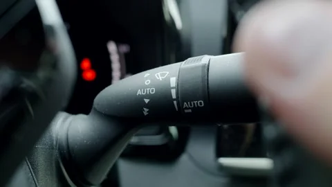 Windshield Wiper Stalk Inside Car Stock Footage 346037010
