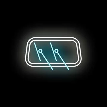 Windshield wipers glowing neon light icon Stock Illustration