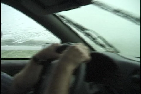 Windshield Wipers in the Rain Stock Footage 298808