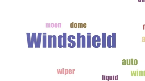 Windshield Word Cloud Animated On White Background Stock Footage 107241330