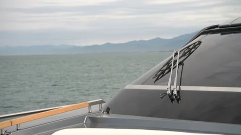 Windshield of a yacht. Stock Footage 84899977