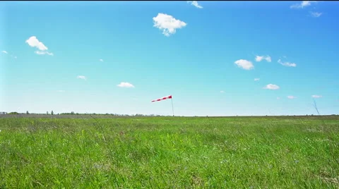 Windsock against sky. Stock Footage 50111854