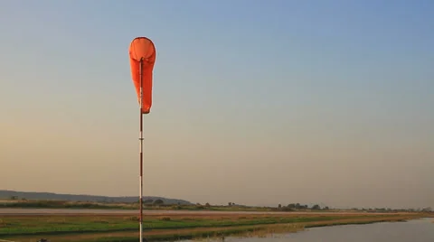 Windsock at an airfield Stock Footage 37167825