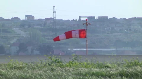 Windsock at the airport. Stock Footage 233192491