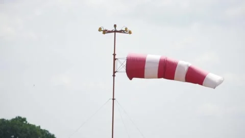 Windsock in the airport Stock Footage 255620950