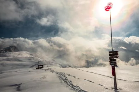 Windsock in the alps Stock Photos